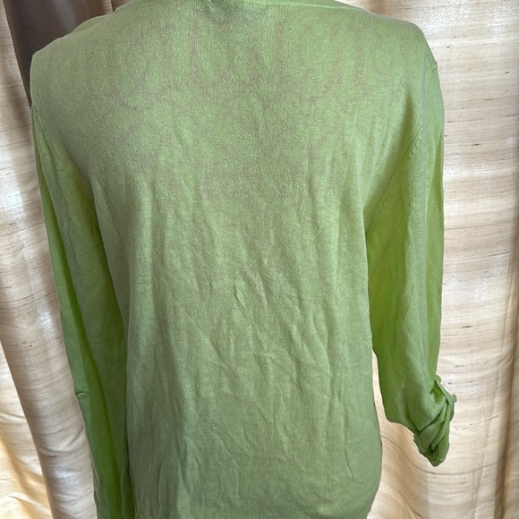 Horny toad, size large, long sleeve color block sweater size large 55% linen - Picture 2 of 5